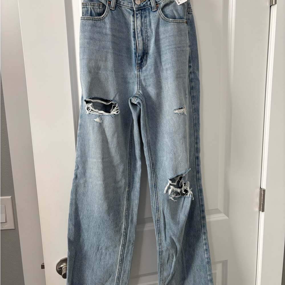 Stylish Distressed Blue Jeans